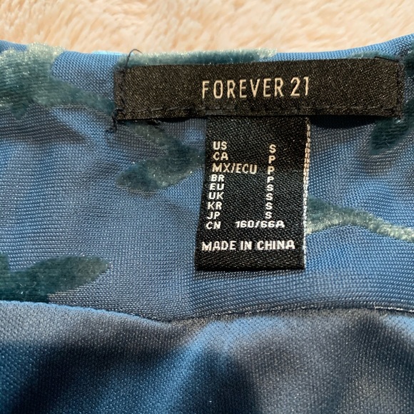 Tiered Blue Mini Skirt - Picture 3 of 4